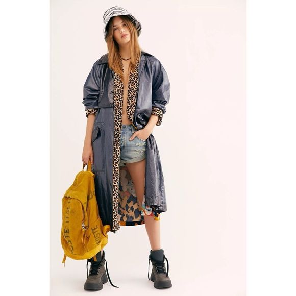 Free People x We The Free Trinity High Shine Trench Coat - Picture 1 of 6